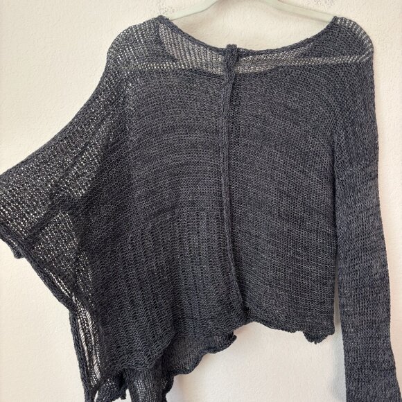 SKIF Lagenlook Artsy Asymmetrical Cut Slouchy Sweater Top - Picture 10 of 11